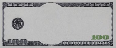 100 dolarlık banknot. Tasarım amacı için beyaz arkaplanda elementler
