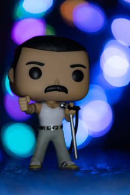 Lviv, Ukrayna - 12 Kasım 2024: Londra, İngiltere - 23 Temmuz 2023: Freddie Mercury 'nin Funko POPO vinil figürü)