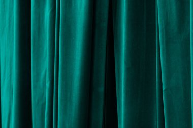 Tiyatro arka planında turkuaz perde tasarım amaçlı