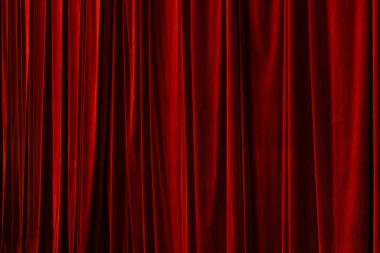 Dizayn amacıyla tiyatro arka planında kırmızı perde