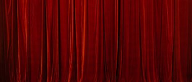 Dizayn amacıyla tiyatro arka planında kırmızı perde