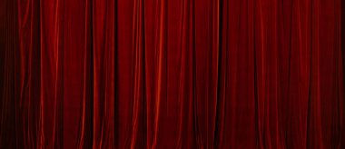 Dizayn amacıyla tiyatro arka planında kırmızı perde