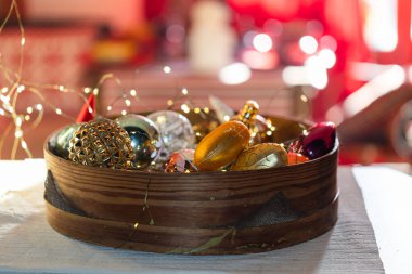 antik cam Noel oyuncakları dekorasyonu