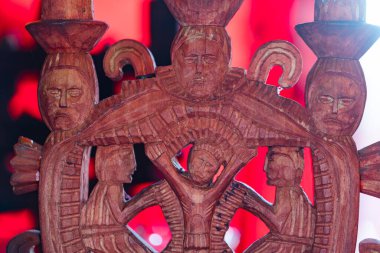 Tasarım amaçlı antik Ukrayna ahşap taşıyıcısının ayrıntıları