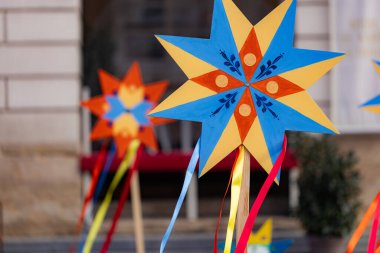 Tasarım amaçlı Ukrayna ulusal Noel yıldızı süslemesi