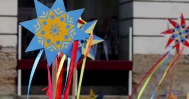 Tasarım amaçlı Ukrayna ulusal Noel yıldızı süslemesi