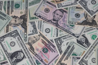 Tasarım amacı için farklı Amerikan doları banknotları