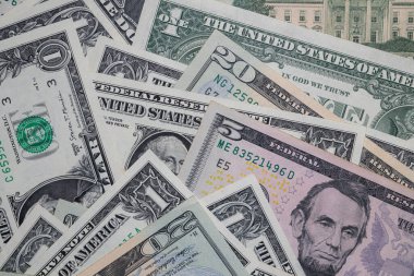 Tasarım amacı için farklı Amerikan doları banknotları