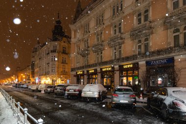 Lviv, Ukrayna - 12 Ocak 2025: Kışın George Oteli