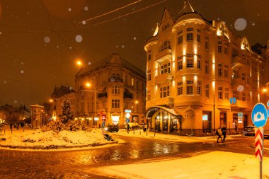 LVIV, UKRAINE - 12 Ocak 2025: Lviv 'deki Atlas Deluxe Oteli