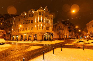 LVIV, UKRAINE - 12 Ocak 2025: Lviv 'deki Atlas Deluxe Oteli