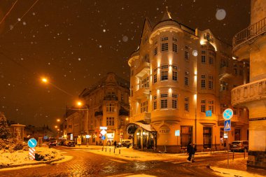 LVIV, UKRAINE - 12 Ocak 2025: Lviv 'deki Atlas Deluxe Oteli