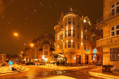 LVIV, UKRAINE - 12 Ocak 2025: Lviv 'deki Atlas Deluxe Oteli