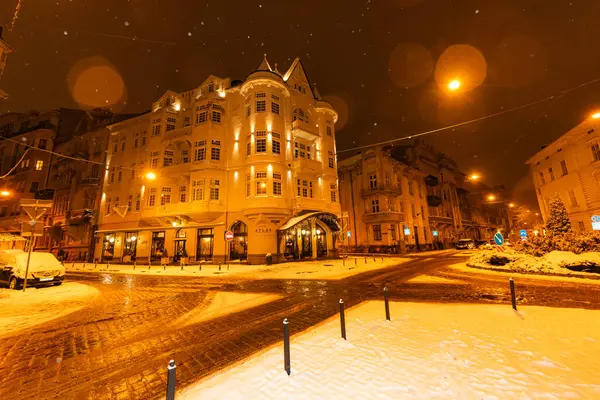 LVIV, UKRAINE - 12 Ocak 2025: Lviv 'deki Atlas Deluxe Oteli