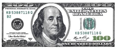 100 dolarlık sınır ve boş orta alan tasarım amacı için