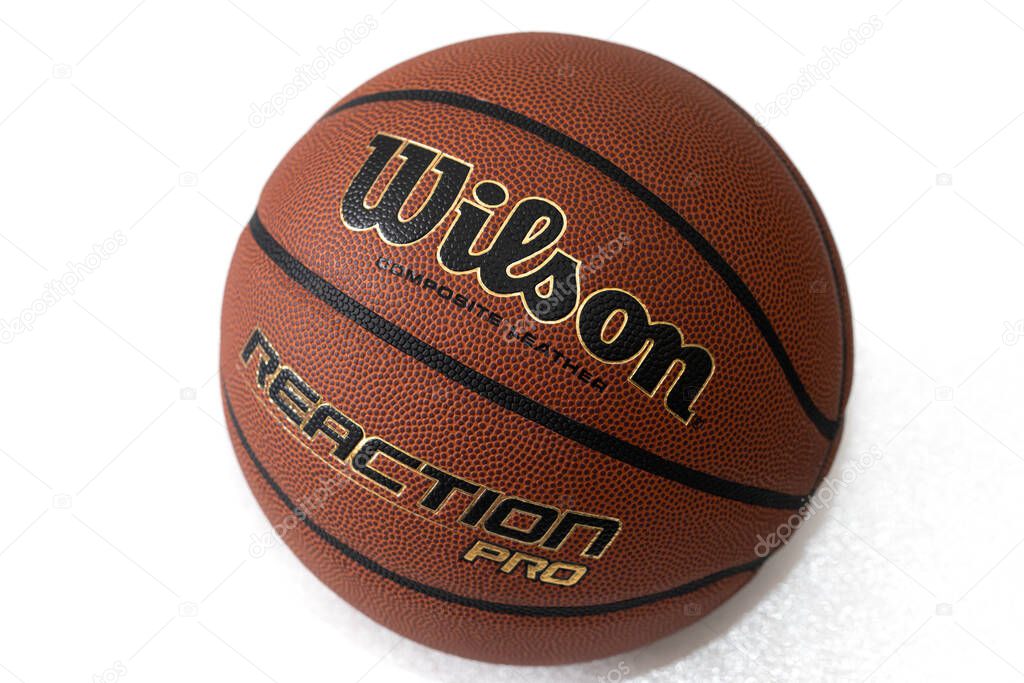 Lviv, Ukraine - April 8, 2025: Wilson Reaction PRO basketball