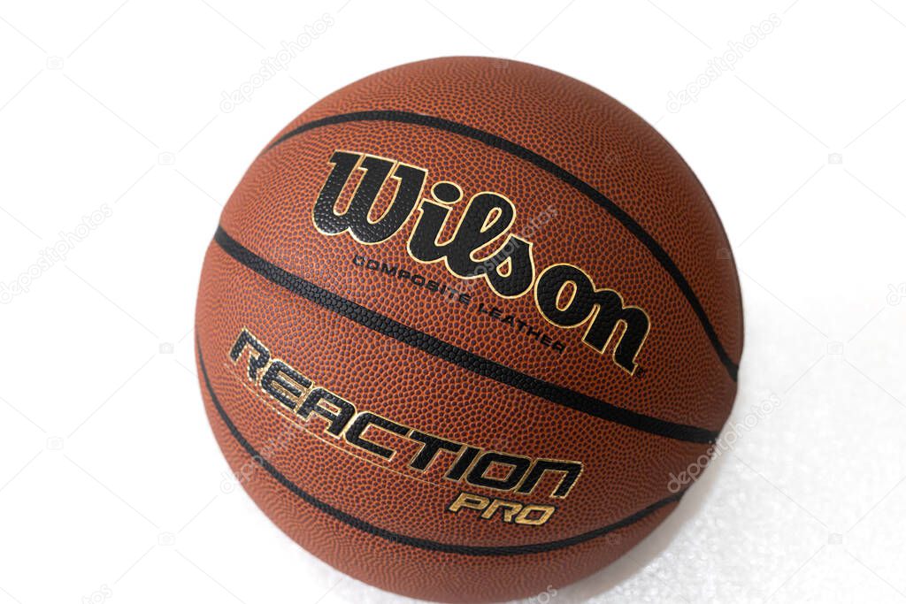 Lviv, Ukraine - April 8, 2025: Wilson Reaction PRO basketball
