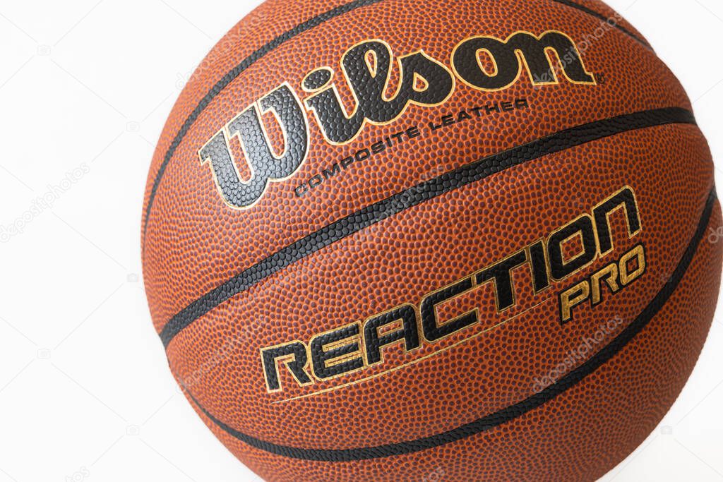 Lviv, Ukraine - April 8, 2025: Wilson Reaction PRO basketball
