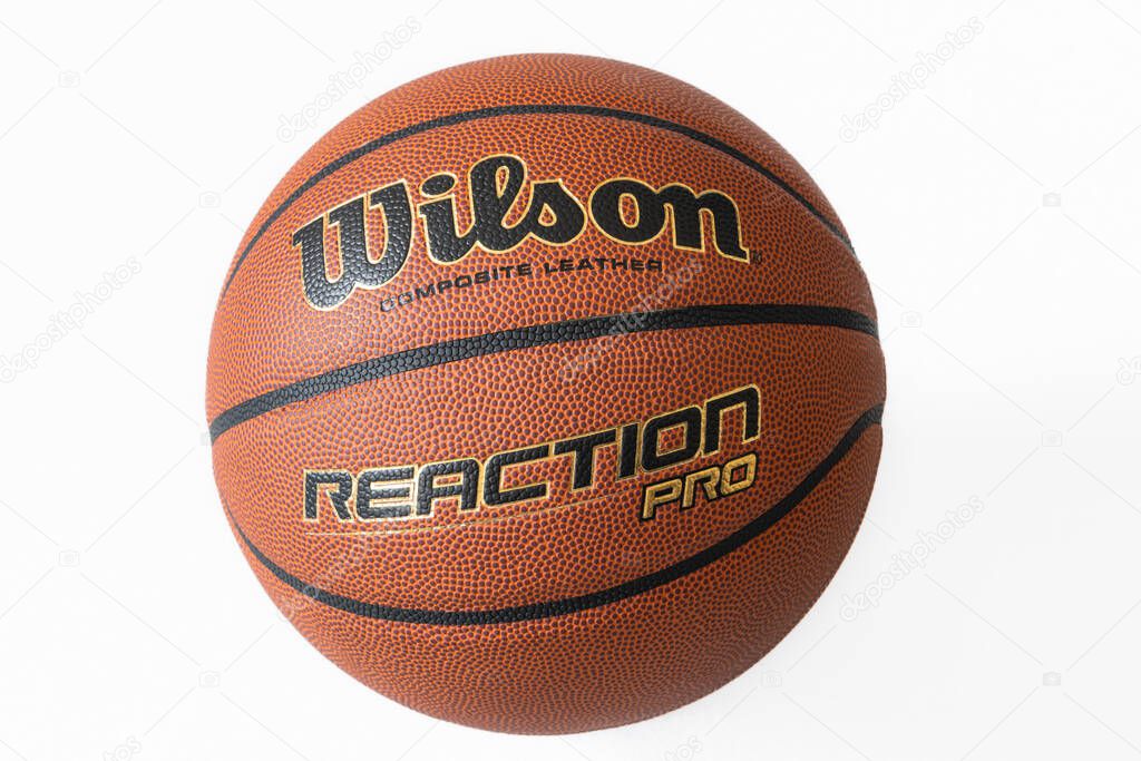 Lviv, Ukraine - April 8, 2025: Wilson Reaction PRO basketball
