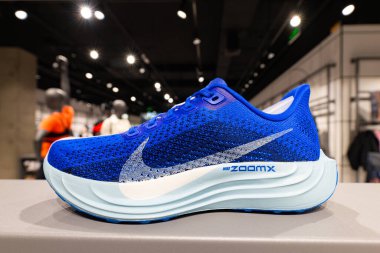 Lviv, Ukrayna - 16 Nisan 2025: Nike spor ayakkabıları mağazada