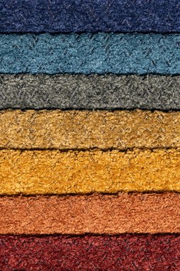 Tasarım amacı için renkli desenli tekstil örneklerinin yakınlaştırılması