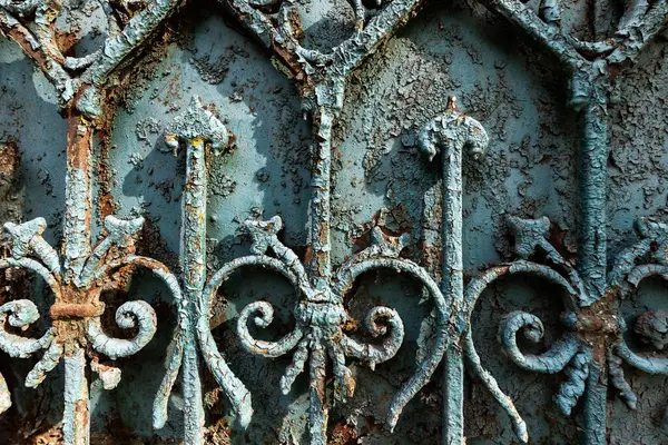 Antik paslı sahte çit dekorasyonu, tasarım amacı için klasik dekorasyon.