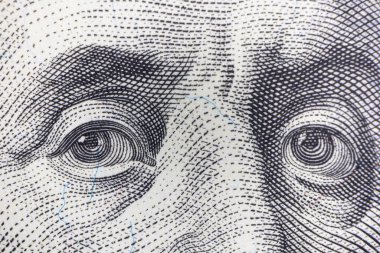 Benjamin Franklin 'in tasarım amaçlı 100 dolarlık banknottaki portresi