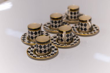 Tasarım amaçlı altı kahve fincanı.