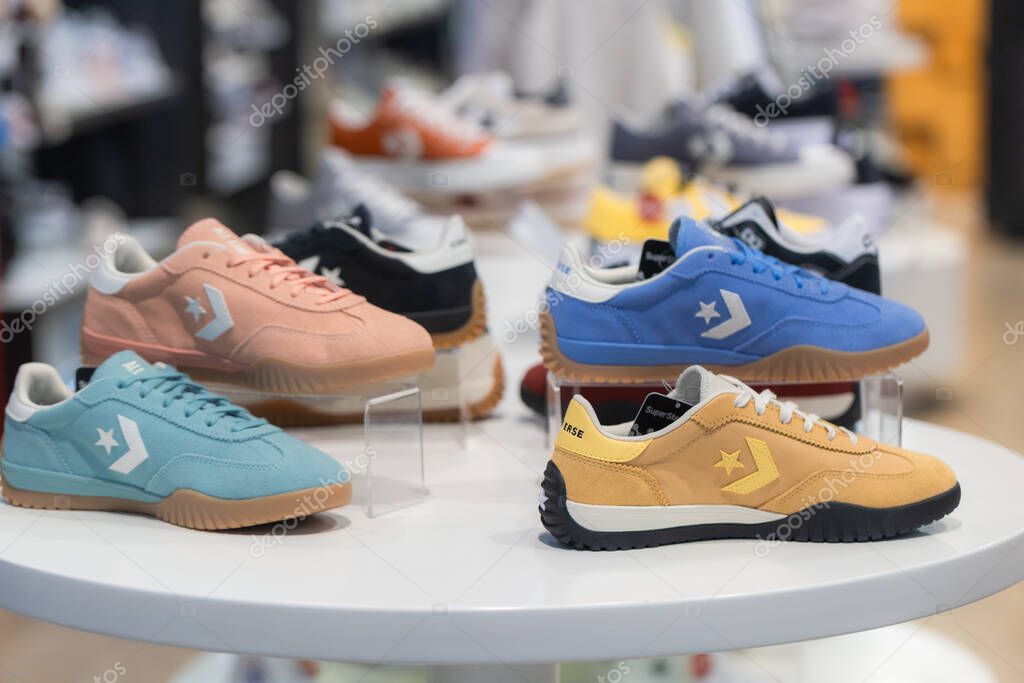 Lviv, Ukraine - May 29, 2025: All Stars Converse sneakers in store