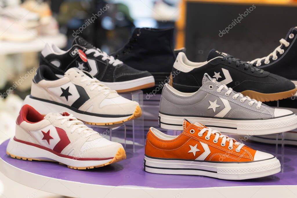 Lviv, Ukraine - May 29, 2025: All Stars Converse sneakers in store