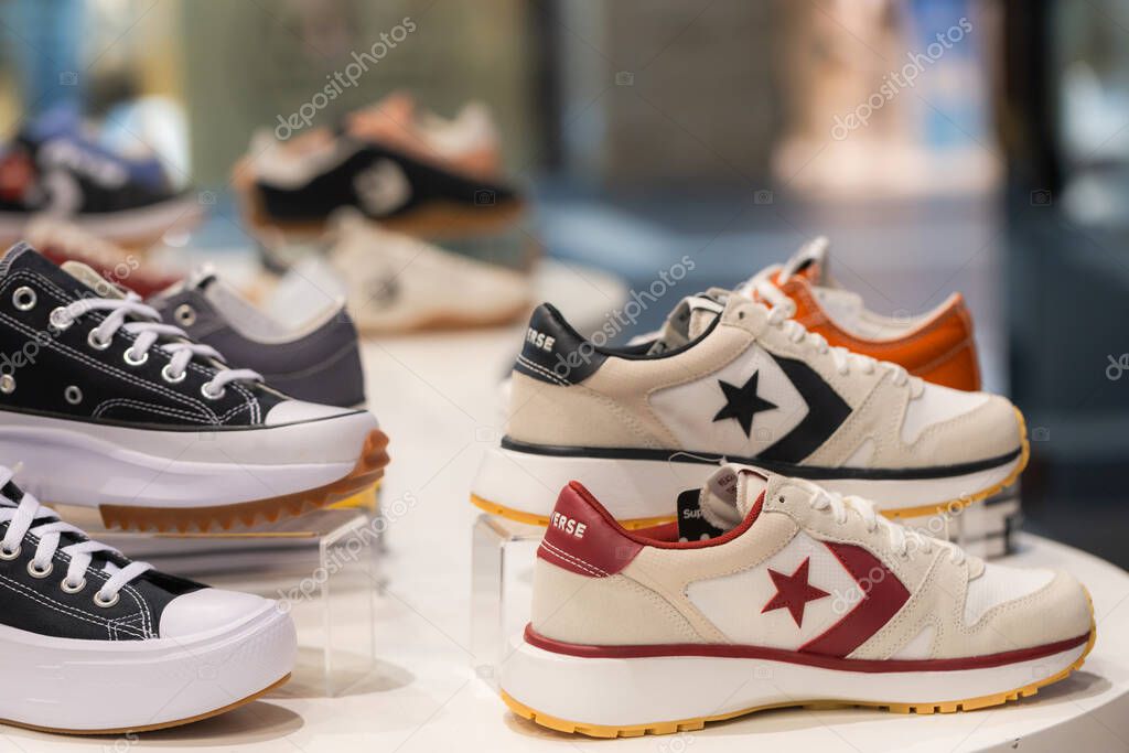 Lviv, Ukraine - May 29, 2025: All Stars Converse sneakers in store