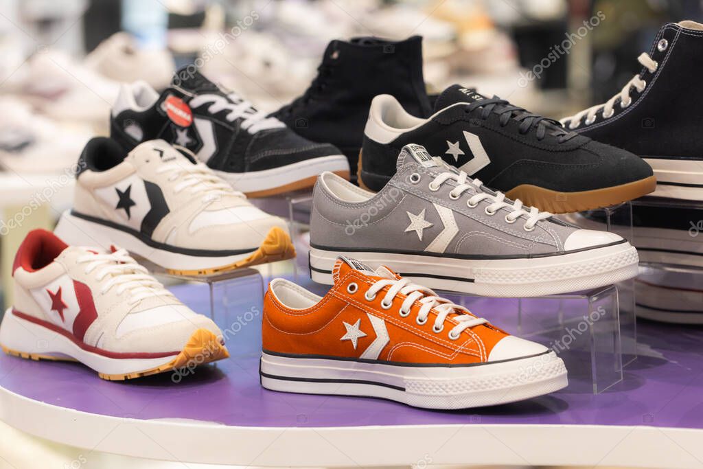 Lviv, Ukraine - May 29, 2025: All Stars Converse sneakers in store