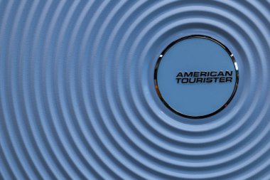Lviv, Ukrayna - 29 Mayıs 2025: Amerikan Turist valizi