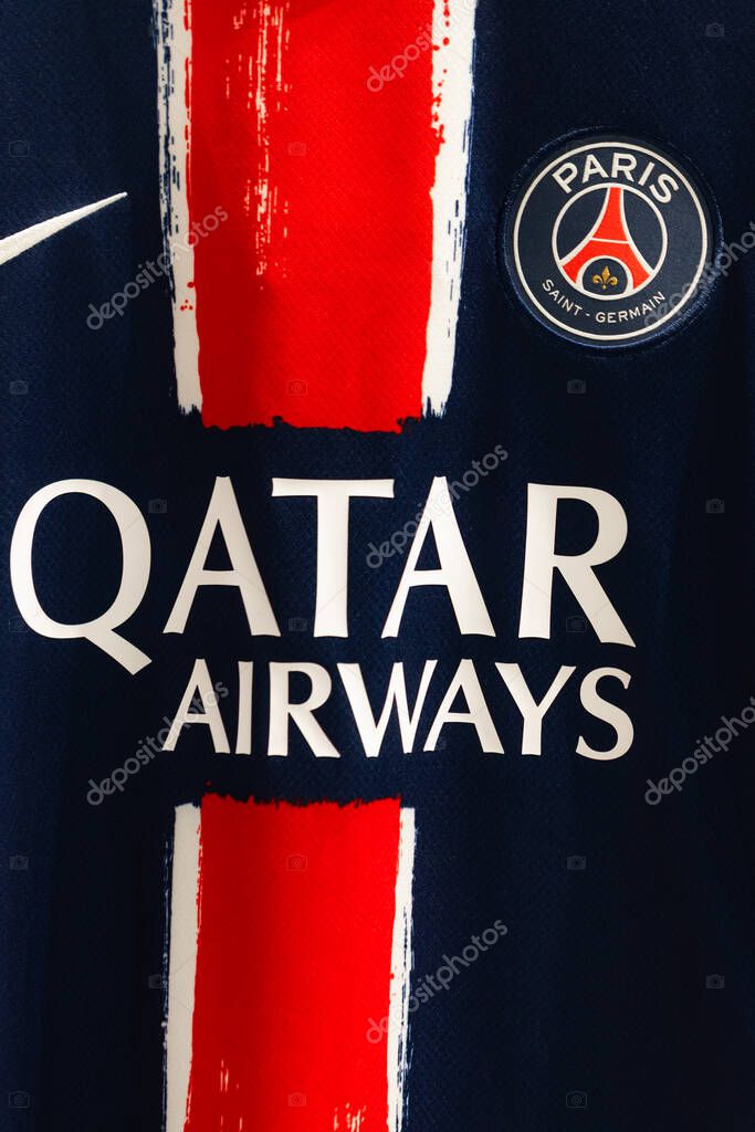 Lviv, Ukraine - May 29, 2025: Nike Paris Saint-Germain T-shirt