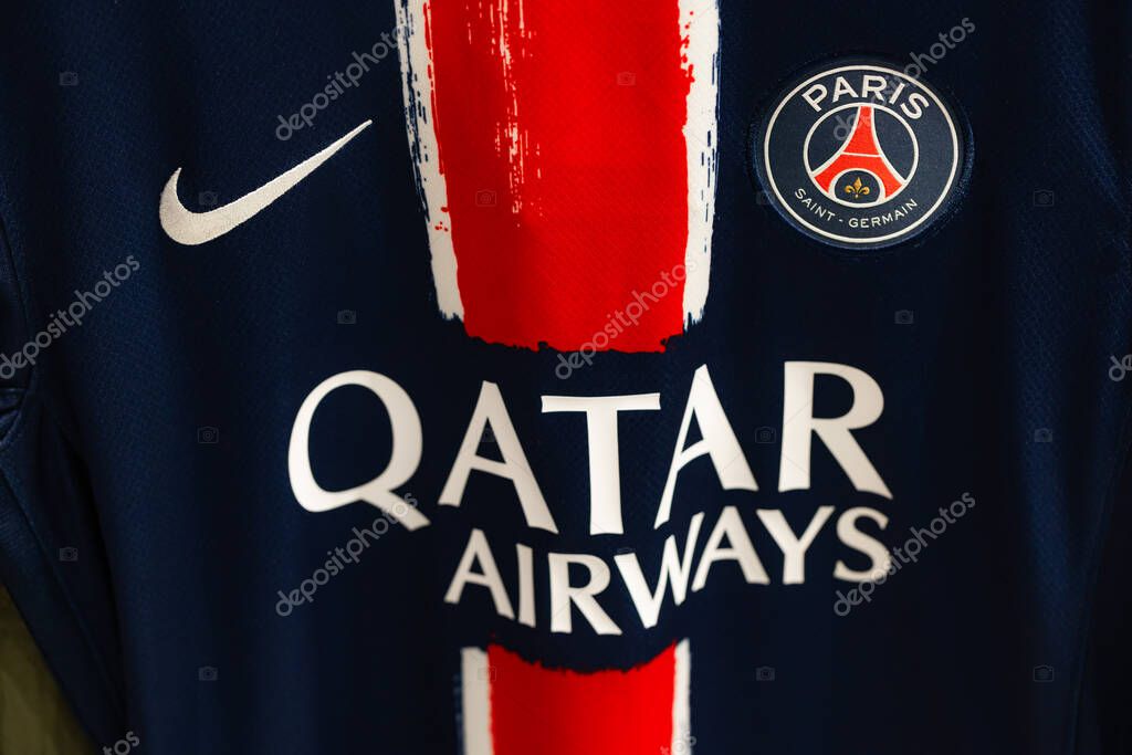 Lviv, Ukraine - May 29, 2025: Nike Paris Saint-Germain T-shirt