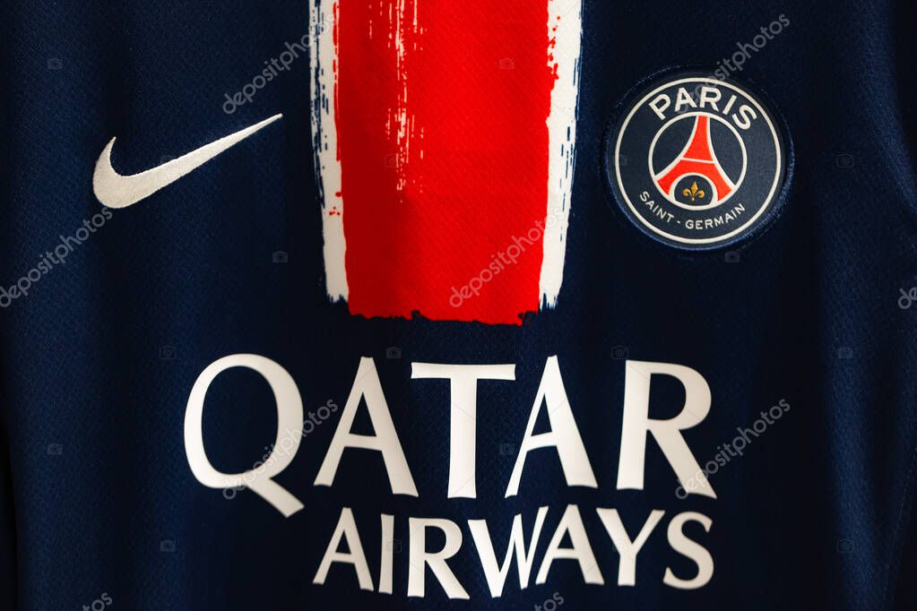 Lviv, Ukraine - May 29, 2025: Nike Paris Saint-Germain T-shirt