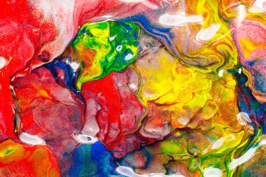 Parıldayan Metalik Renklerle Canlı Soyut Akışkan Sanat