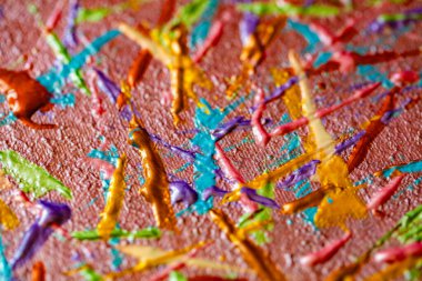 Canlı Soyut Boya Parçacıkları Dokulu Yüzeye Sıçrıyor