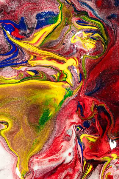 Parıldayan Metalik Renklerle Canlı Soyut Akışkan Sanat