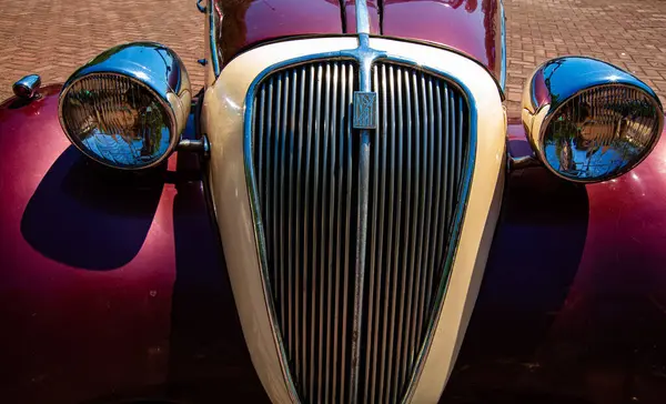 Vintage Burgundy Fiat 500 