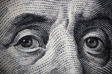 Benjamin Franklin, One Hundred Dollar Bill, Macro