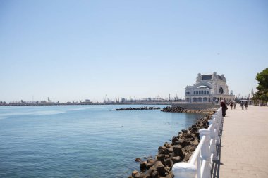 Köstence, Romanya - 17 Temmuz 2025 - Köstence Kumarhanesi Mimari Detayı - Karadeniz Kıyısındaki Tarihi Tarihi Tarihi Simge