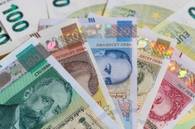 Avro Özgeçmişi olan Fanned Bulgar Lev Banknotes