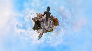 Küçük Gezegen Panoramik Lviv Şehri Görünümü