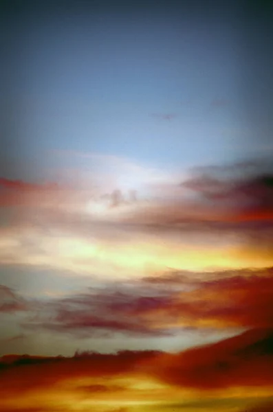 Sunset Felhők Narancs Kék Színekben Természetvédelmi Háttér — Stock Fotó