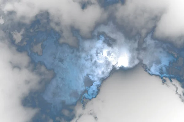 青空の雲に 3Dレンダリング コンピュータデジタル図面 — ストック写真