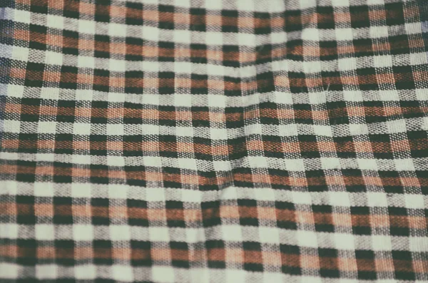 Close Checkered Tablecloth Texture Retro Vintage Effect — Stock Photo, Image
