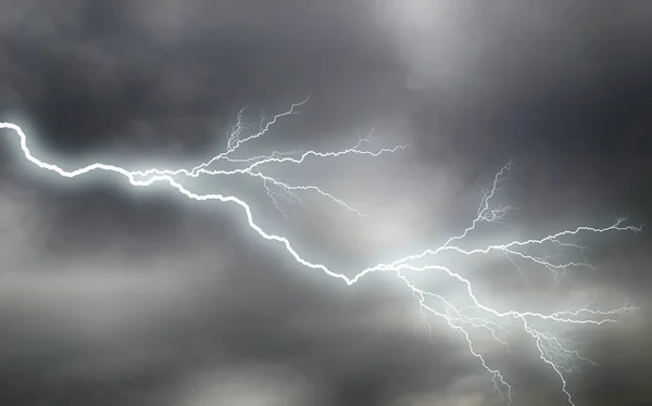 Fulmine Nel Buio Cielo Tempestoso — Foto Stock