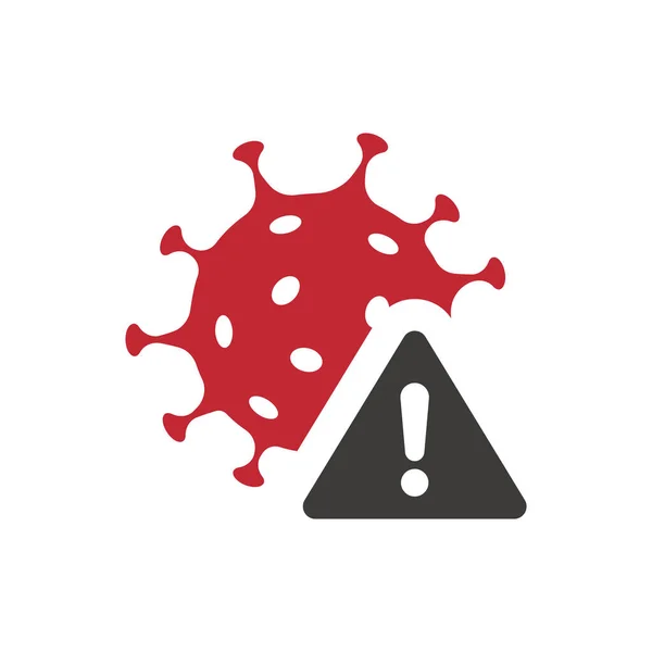 Vírus Covid Marca Exame Aviso Símbolo Cheio Alarme Coronavirus — Vetor de Stock