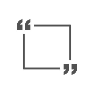 Tırnak işaretleri, çerçeve şablonu. Boş metin kutusu vektörü.